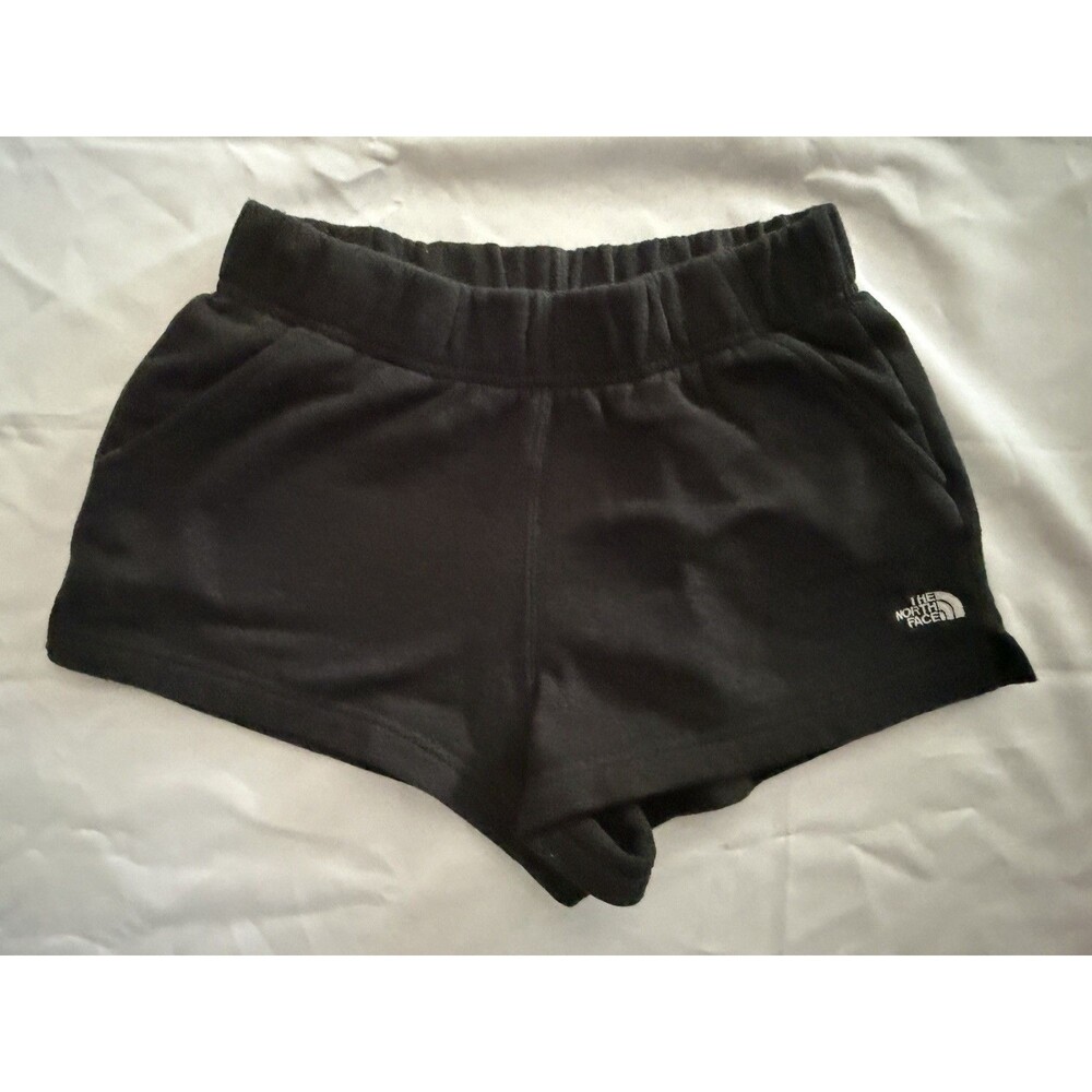 The North Face Women's Size Small Black Sweat Shorts Elastic Waist Logo